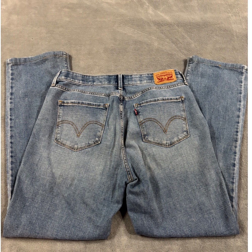 Levis 525 Perfect Waist Straight Leg Jeans Medium Wash Blue Denim Size 10
